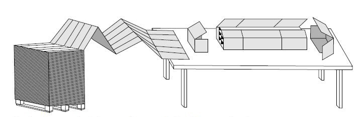 schéma dépliage carton accordéon