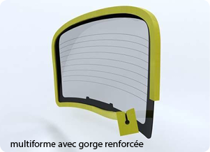 profilé avec gorge renforcé pour protection des pare-brise