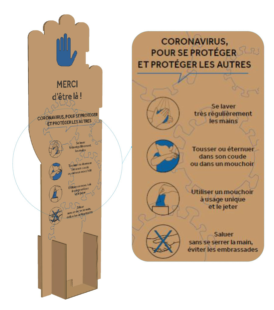 Séparateurs cartons auto-portés spécial covid-19