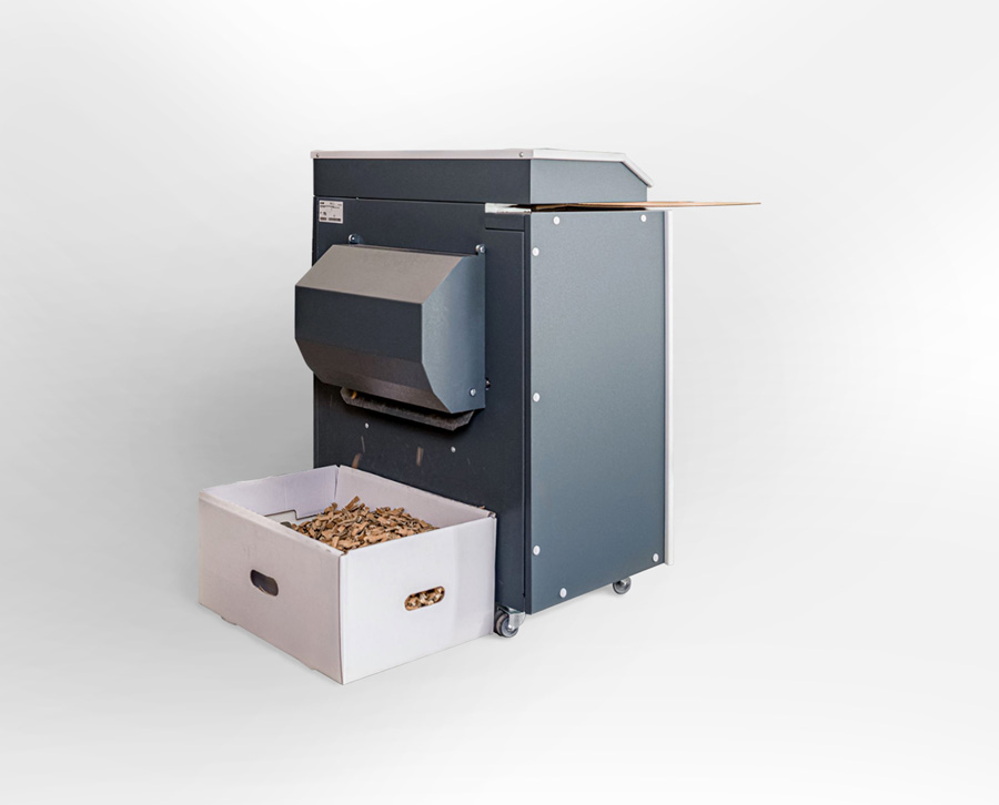 le matelasseur de carton découpe les plaques de cartons usagées en copeaux pour le callage et la protection des expéditions